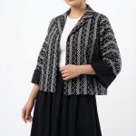 کت سفید مشکی آستین پاکتی